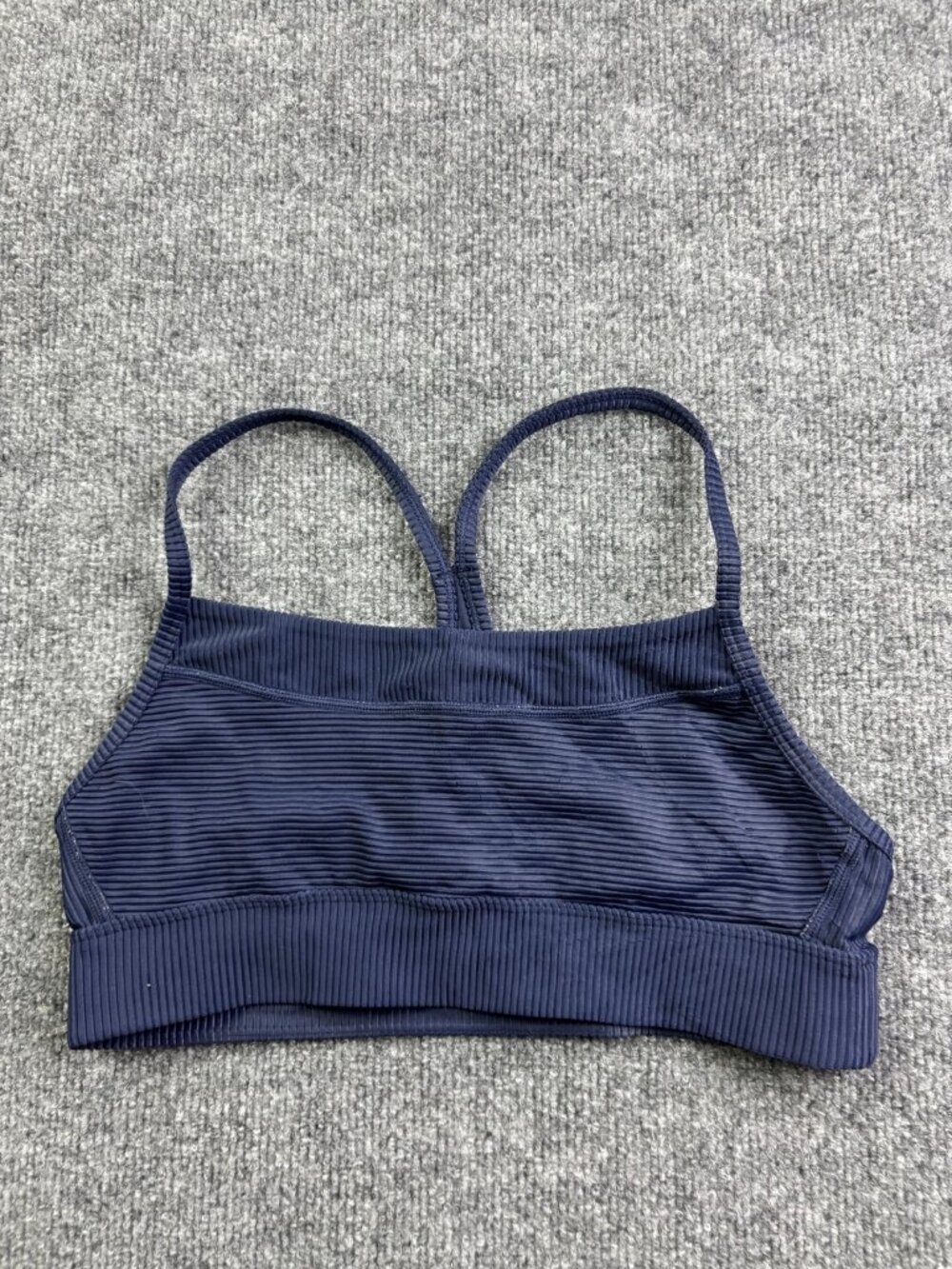 ALALA Sports Bra Womens Small Blue Ribbed Longline Racerback Yoga Athletic